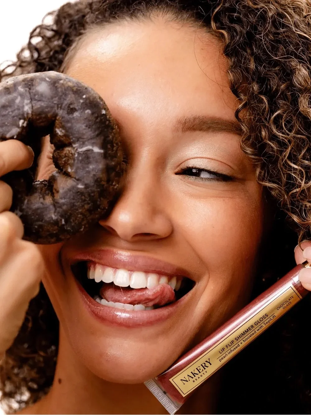 Nakery Beauty Lip Flip Shimmer Gloss - Chocolate Glaze